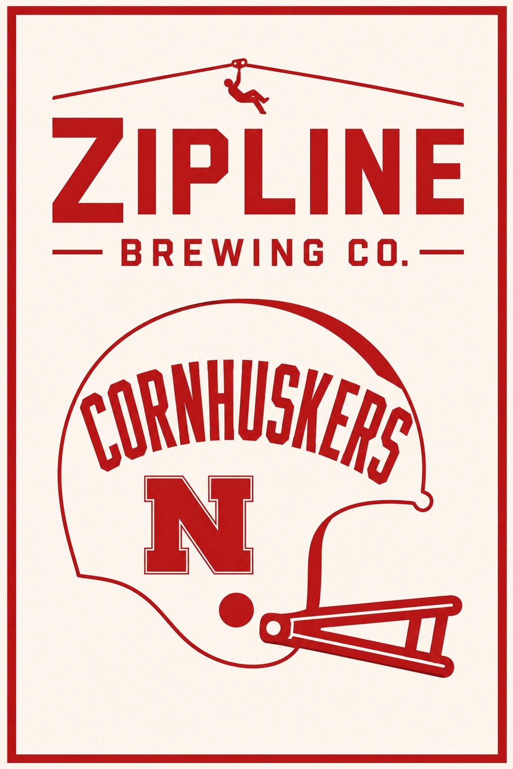 Zipline Brewing Co. Cornhuskers Football Wall Art
