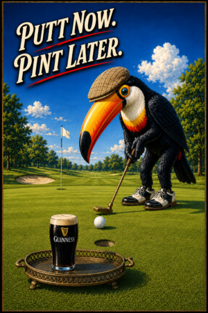Put Now, Pint Later Toucan Golf Wall Art