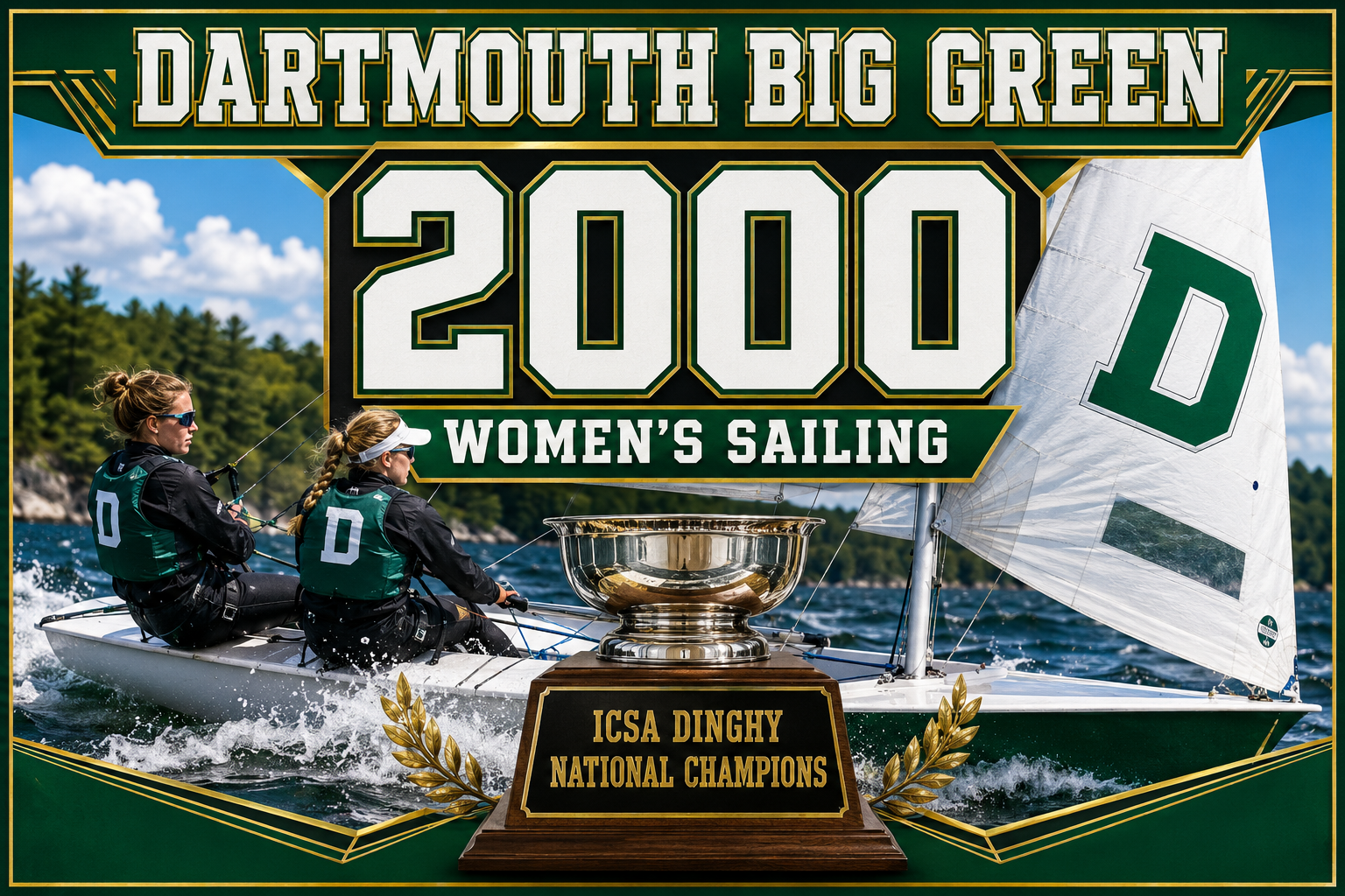 Dartmouth Big Green Women’s Sailing Championship Wall Art