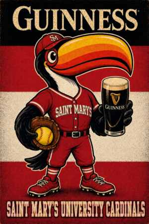 Saint Mary's Cardinals Guinness-Style Cardinal Baseball Wall Art