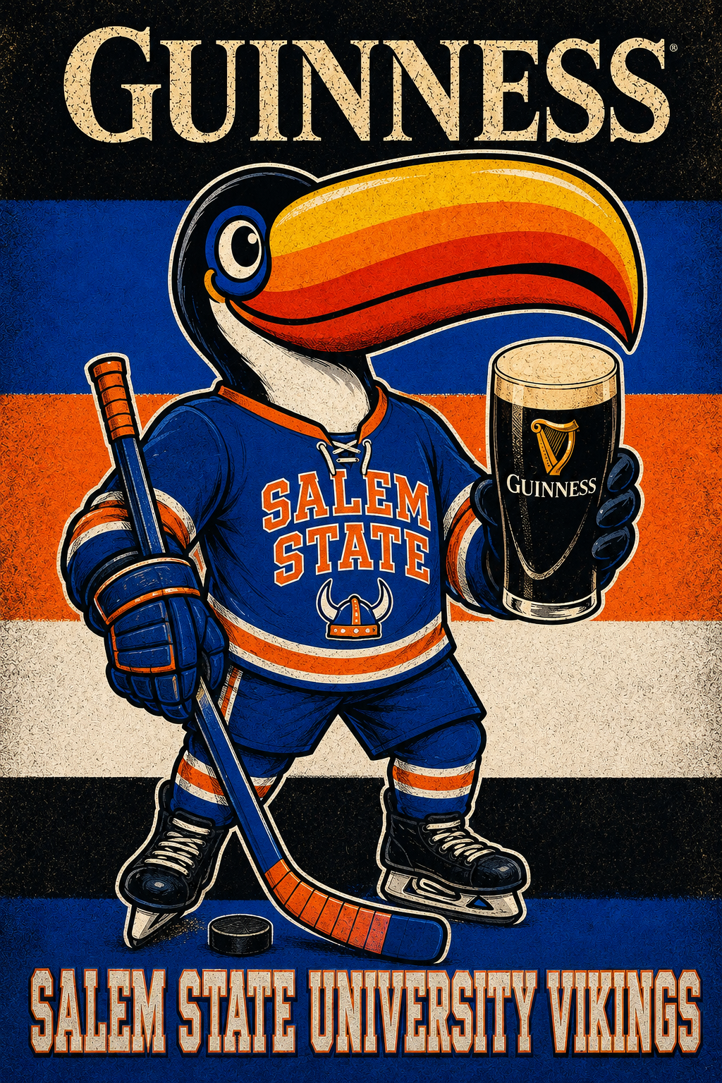 Guinness Salem State Vikings Hockey Toucan Wall Art