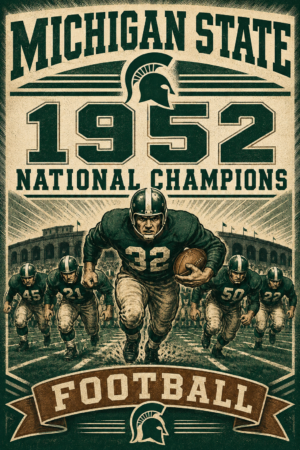 Michigan State 1952 National Champions Football Wall Art