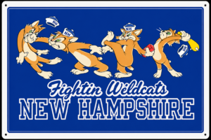 Fightin Wildcats New Hampshire Blue Wall Sign