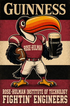 Rose-Hulman Fightin' Engineers Toucan Vintage-Style Wall Art