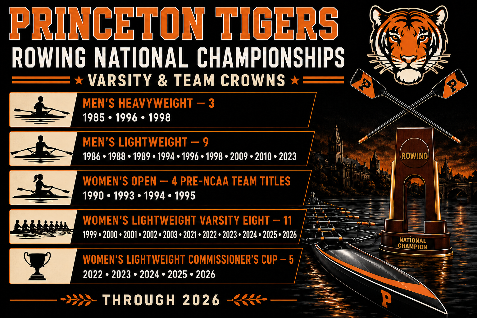 Princeton Tigers Rowing National Championships Poster