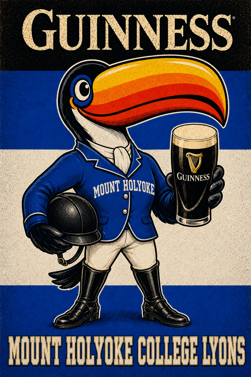 Guinness Toucan Mount Holyoke College Lions Poster