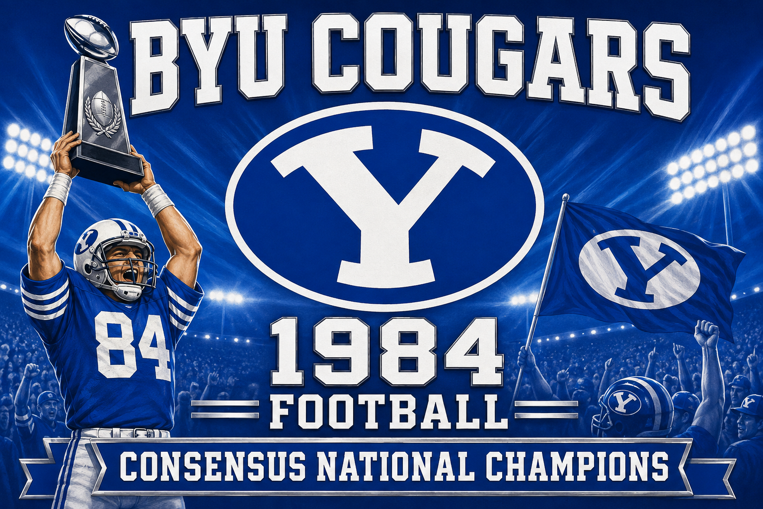 BYU Cougars 1984 Football Championship Wall Art