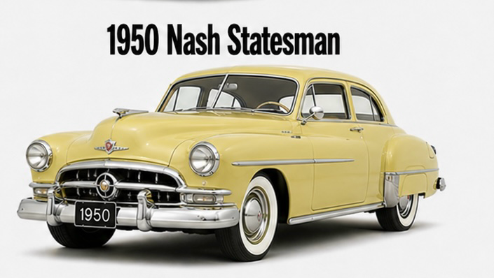 1950 Nash Statesman Classic Yellow Car Artwork