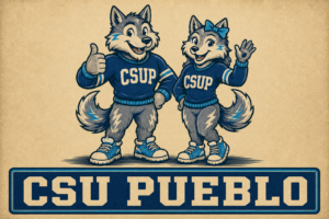 CSU Pueblo Wolf Couple Vintage-Style Wall Art