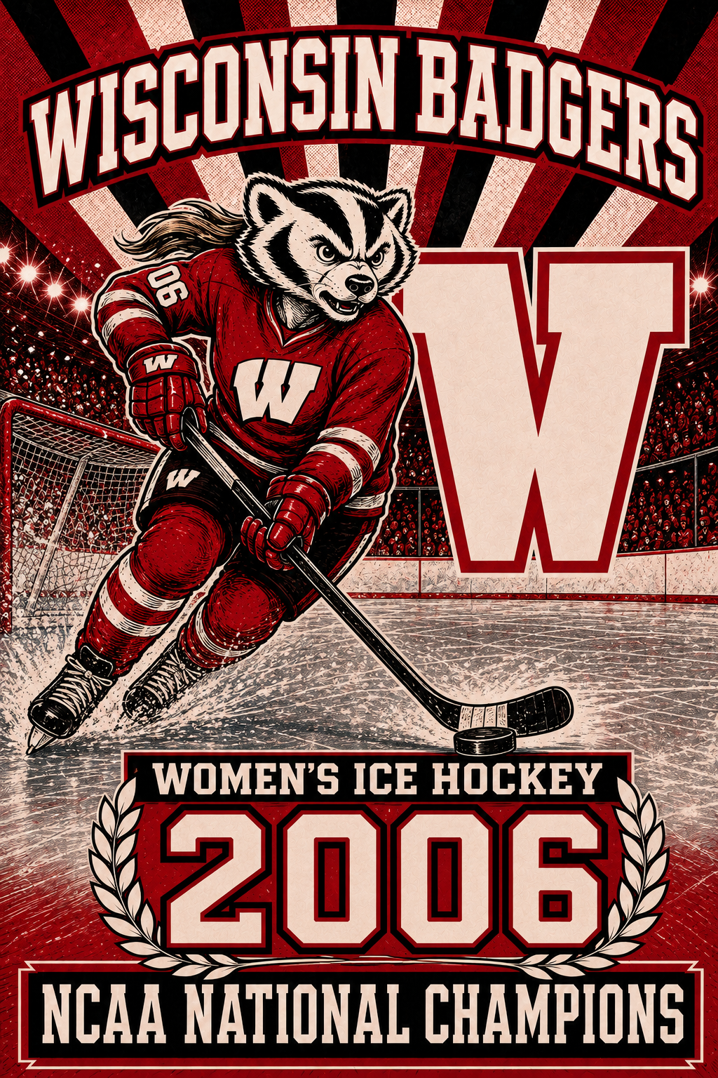 Wisconsin Badgers Women’s Ice Hockey 2006 Championship Wall Art