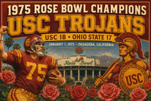 1975 Rose Bowl Champions USC Trojans Retro Football Poster
