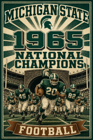 Michigan State 1965 National Champions Football Poster