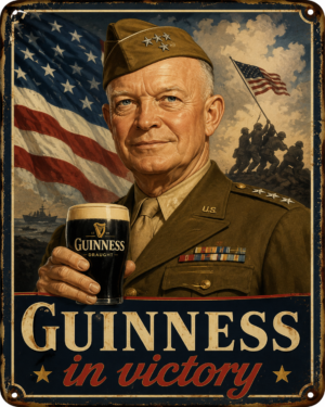 Guinness in Victory Military-Themed Vintage-Style Metal Sign