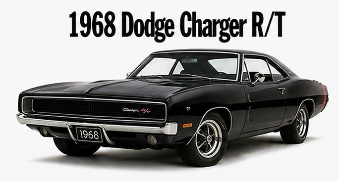 1968 Dodge Charger R/T Classic Car Wall Art Design
