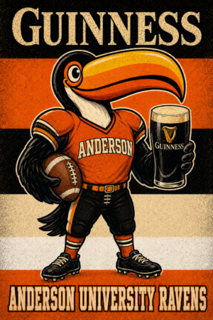 Anderson University Ravens Toucan Vintage-Style Wall Art
