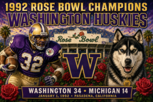 1992 Rose Bowl Champions Washington Huskies Wall Art Print