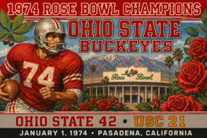 1974 Rose Bowl Ohio State Buckeyes Retro Football Poster