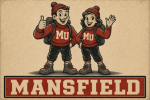 Vintage-Style Mansfield Hiking Couple Wall Art