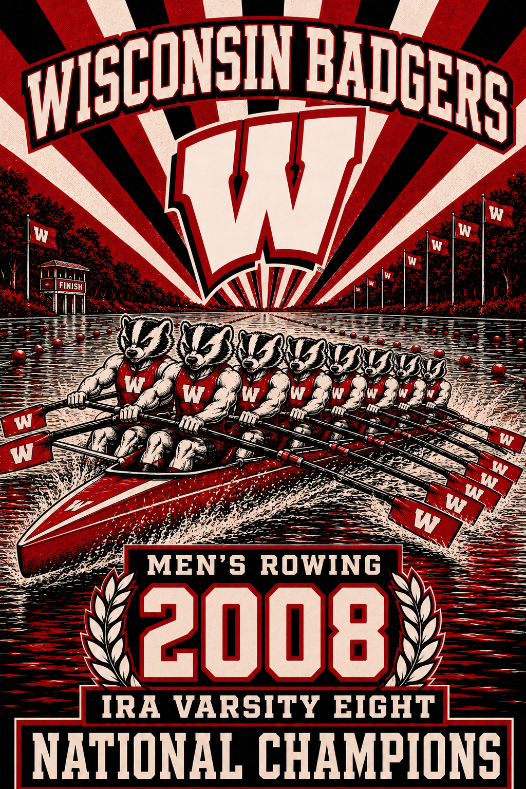 Wisconsin Badgers Men’s Rowing 2008 Wall Art