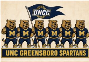 UNCG Greensboro Spartans Cartoon Bear Wall Art