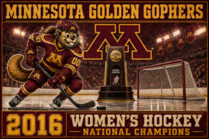 Minnesota Golden Gophers 2016 Women's Hockey Champions Print