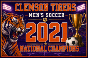 Clemson Tigers Men's Soccer 2021 Champions Wall Art