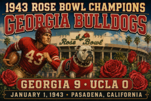 1943 Rose Bowl Champions Georgia Bulldogs Vintage-Style Wall Art