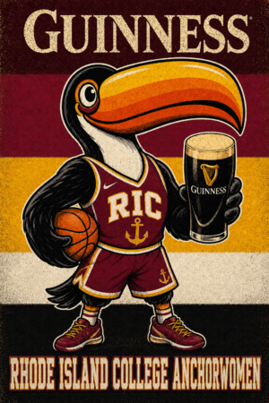 Guinness-Inspired Rhode Island College Anchormen Toucan Wall Art