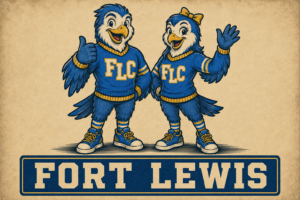 Fort Lewis Blue Bird Mascot Vintage-Style Wall Art
