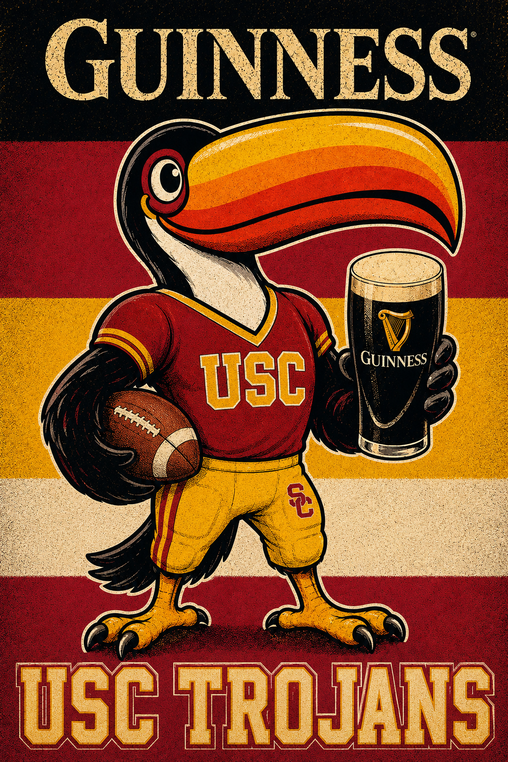 Guinness USC Trojans Toucan Football Wall Art