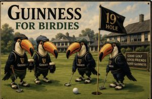 Guinness for Birdies Golf Toucans Vintage-Style Sign