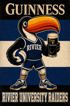 Guinness River University Raiders Toucan Basketball Wall Art