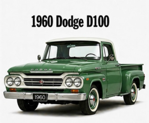 1960 Dodge D100 Green Vintage Pickup Truck Artwork