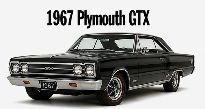 1967 Plymouth GTX Black Classic Car Wall Art