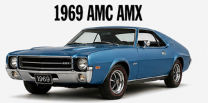 1969 AMC AMX Blue Classic Car Wall Art