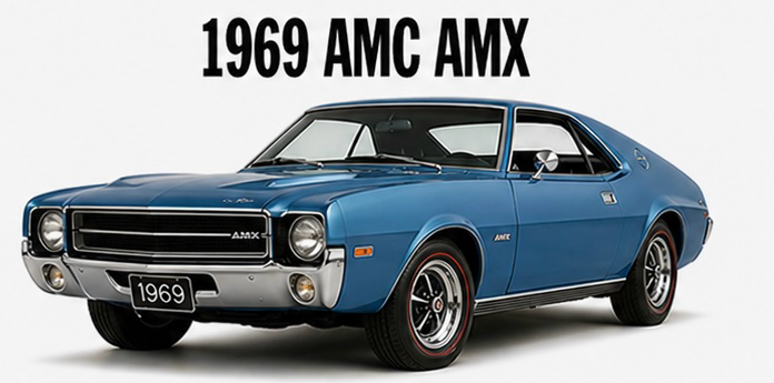 1969 AMC AMX Blue Classic Car Wall Art