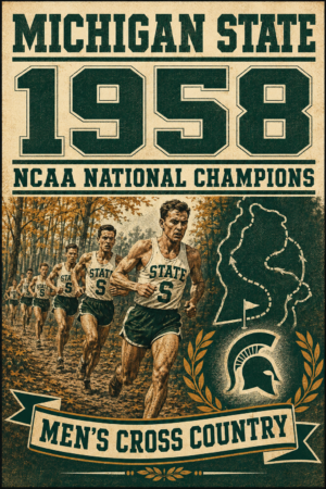 Michigan State 1958 Men's Cross Country Championship Poster