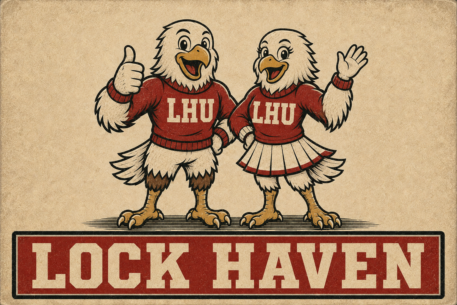 LHU Lock Haven Eagle Mascot Printed Wall Art