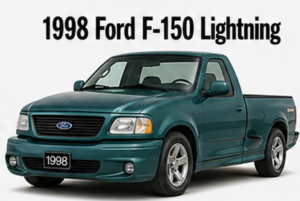 1998 Ford F-150 Lightning Teal Truck Wall Art