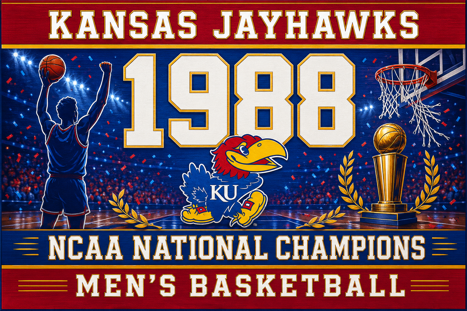 Kansas Jayhawks 1998 NCAA Men’s Basketball Wall Art