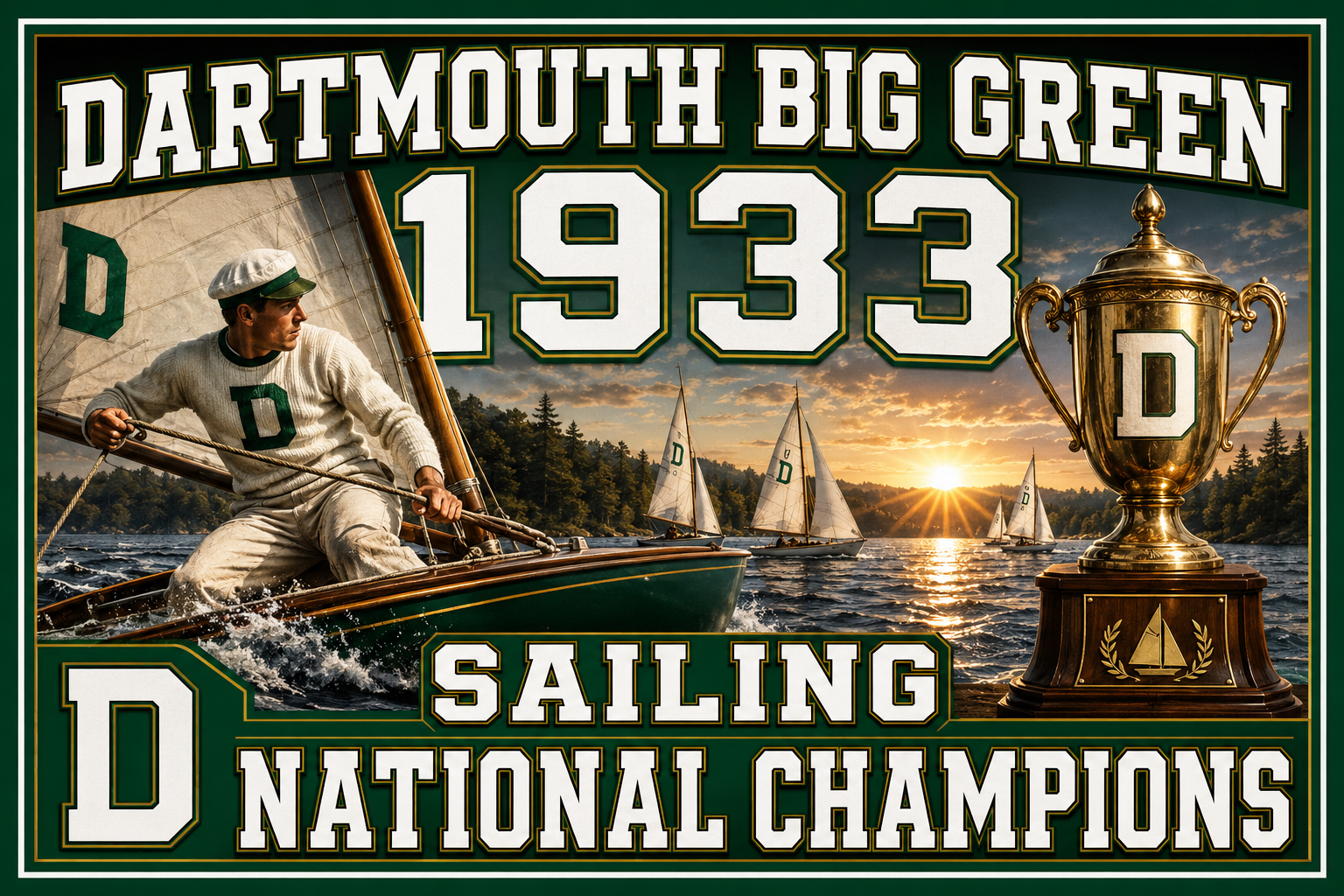 Dartmouth Big Green 1933 Sailing Champions Wall Art