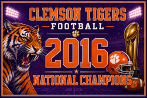 Clemson Tigers Football 2016 National Champions Wall Art