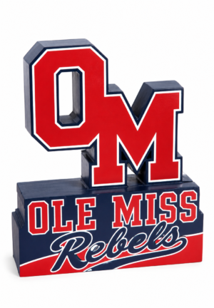 Ole Miss Rebels Red White Navy Dimensional Display Sign