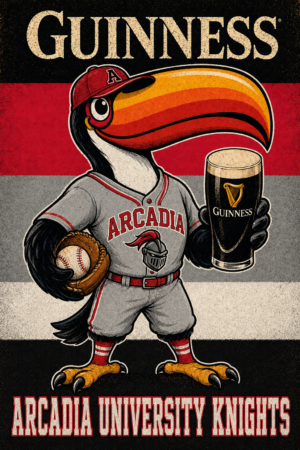 Guinness Arcadia University Knights Baseball Bird Wall Art