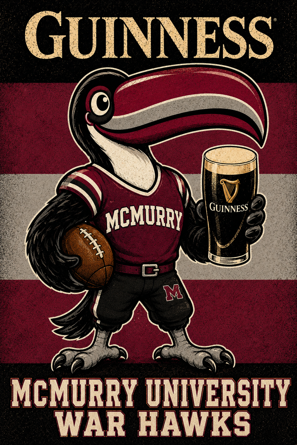 McMurry War Hawks Toucan and Stout Graphic Wall Art