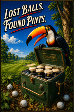 Lost Balls Found Pints Toucan Golf Wall Art