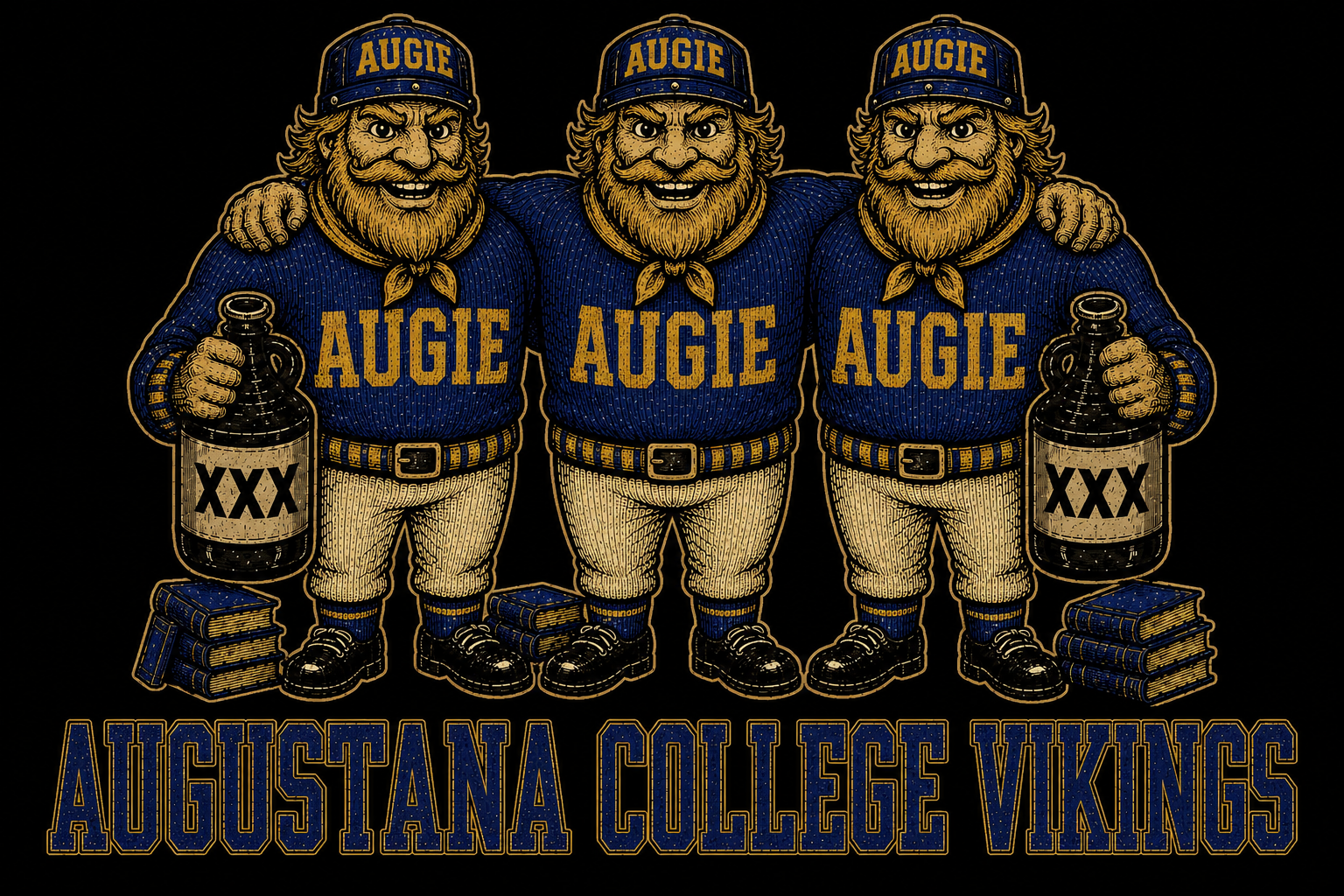 Augustana College Vikings Triple Viking Graphic Wall Art