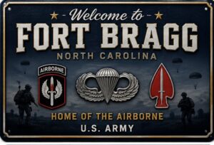 Welcome to Fort Bragg North Carolina Airborne Wall Sign