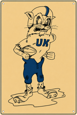 UK Rugby Cat Illustrated Wall Sign