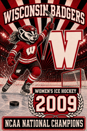 Wisconsin Badgers Women's Ice Hockey 2009 Champions Wall Art